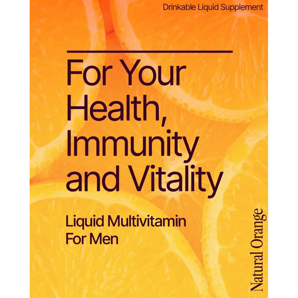 BeMe BeVitalized Liquid Multivitamins for Men with 13 Vitamins & Minerals - Orange (15 Sachets)