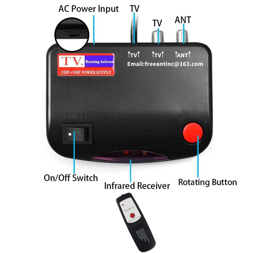 2019UPDATED-150 Miles-Amplified Outdoor TV Antenna-4K/1080p High Reception+40FT RG6 Cable-360°Strong Motor Rotation Wireless Remote- Snap On Installation+2TV Function