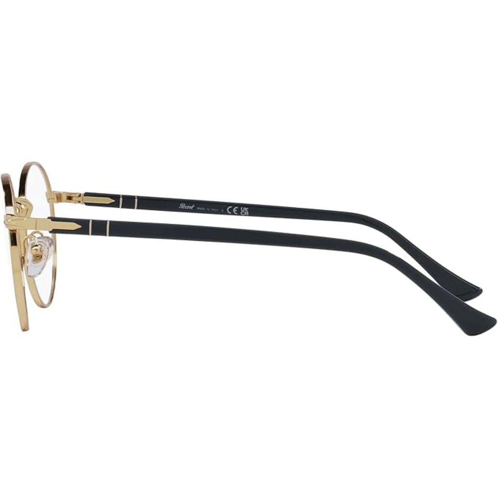 Persol Round Rx Eyewear Frames - 50mm, Gold/Demo Lens (PO1008V 515)