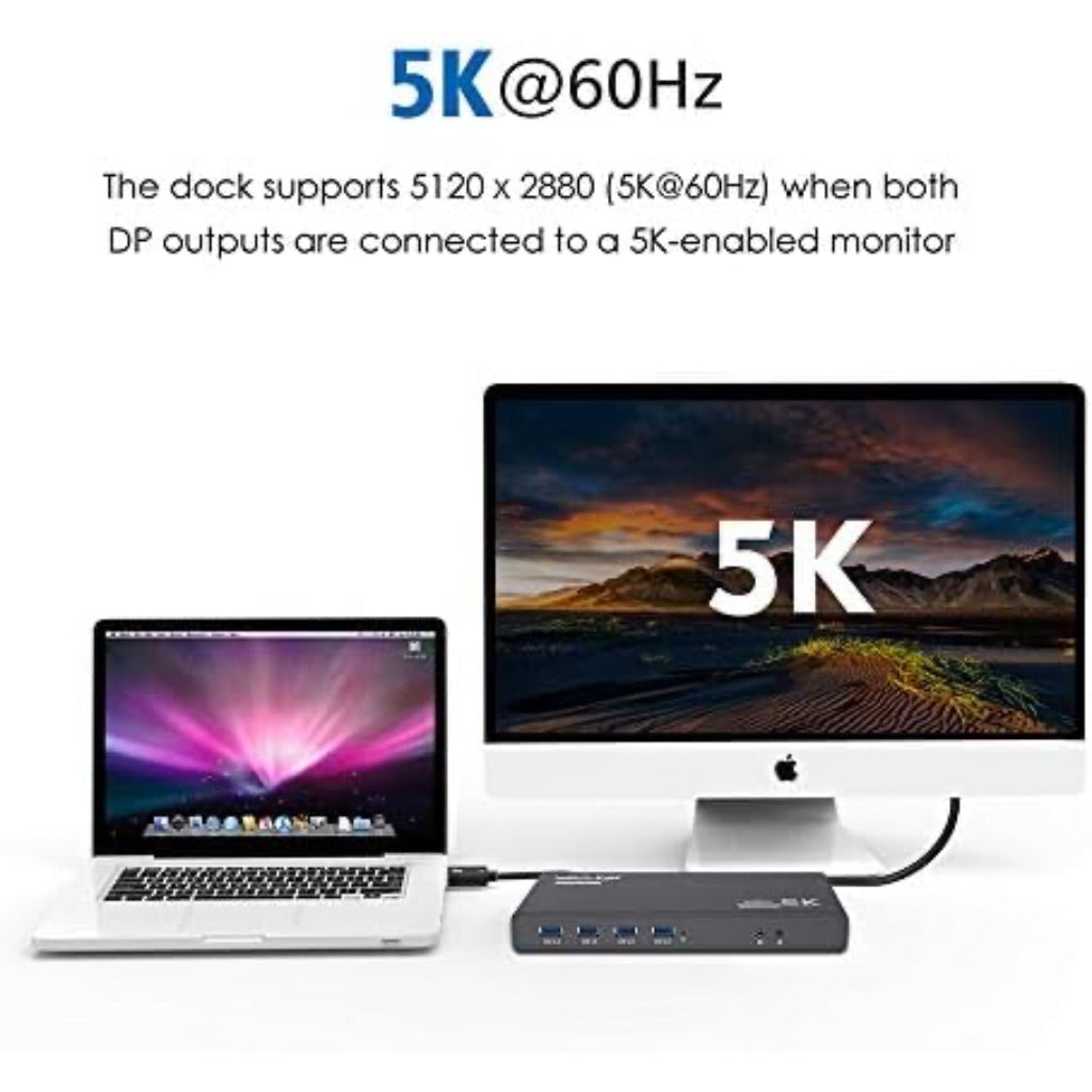 WAVLINK Universal Laptop Docking Station Dual Monitor with 65W Power Delivery for Windows Mac M1/M2, Displaylink Dock, USB C/A to Dual HDMI/DisplayPort Adapter, Gigabit Ethernet, 6 USB 3.0, Audio/Mic