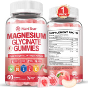 NutriBear Magnesium Glycinate Gummies 400mg - 60 Count Peach