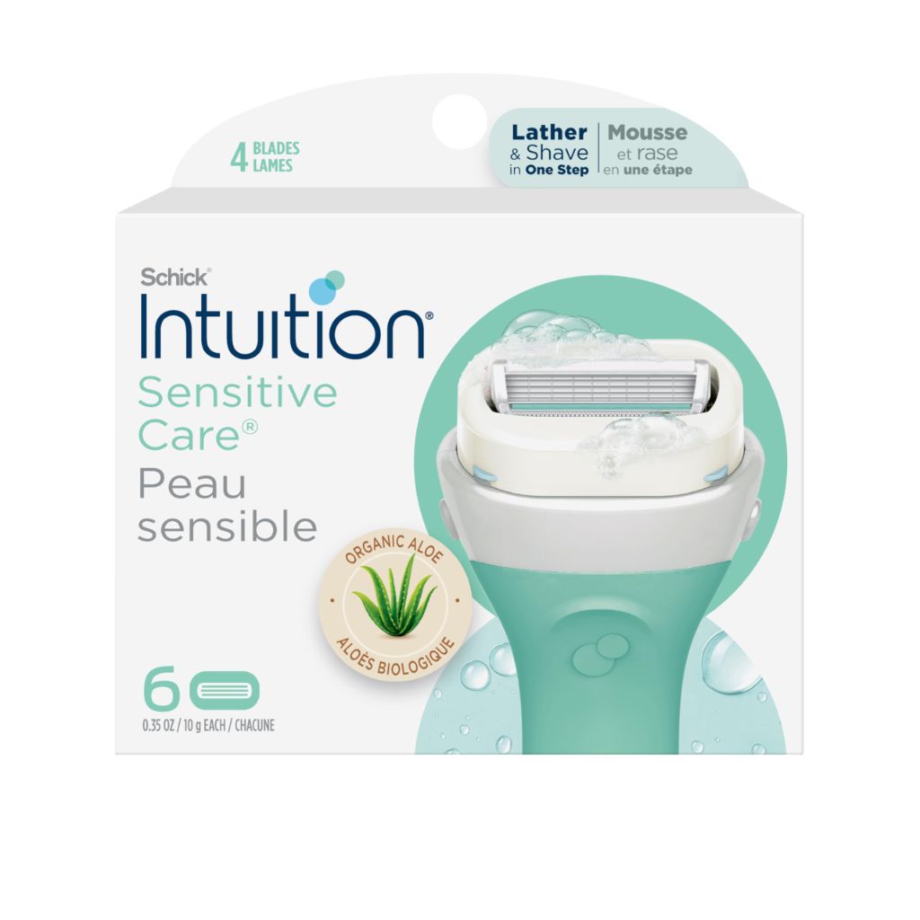 INTUITION Schick Refill, Razors for Women Sensitive Skin, 6 Count (Pack of 1)