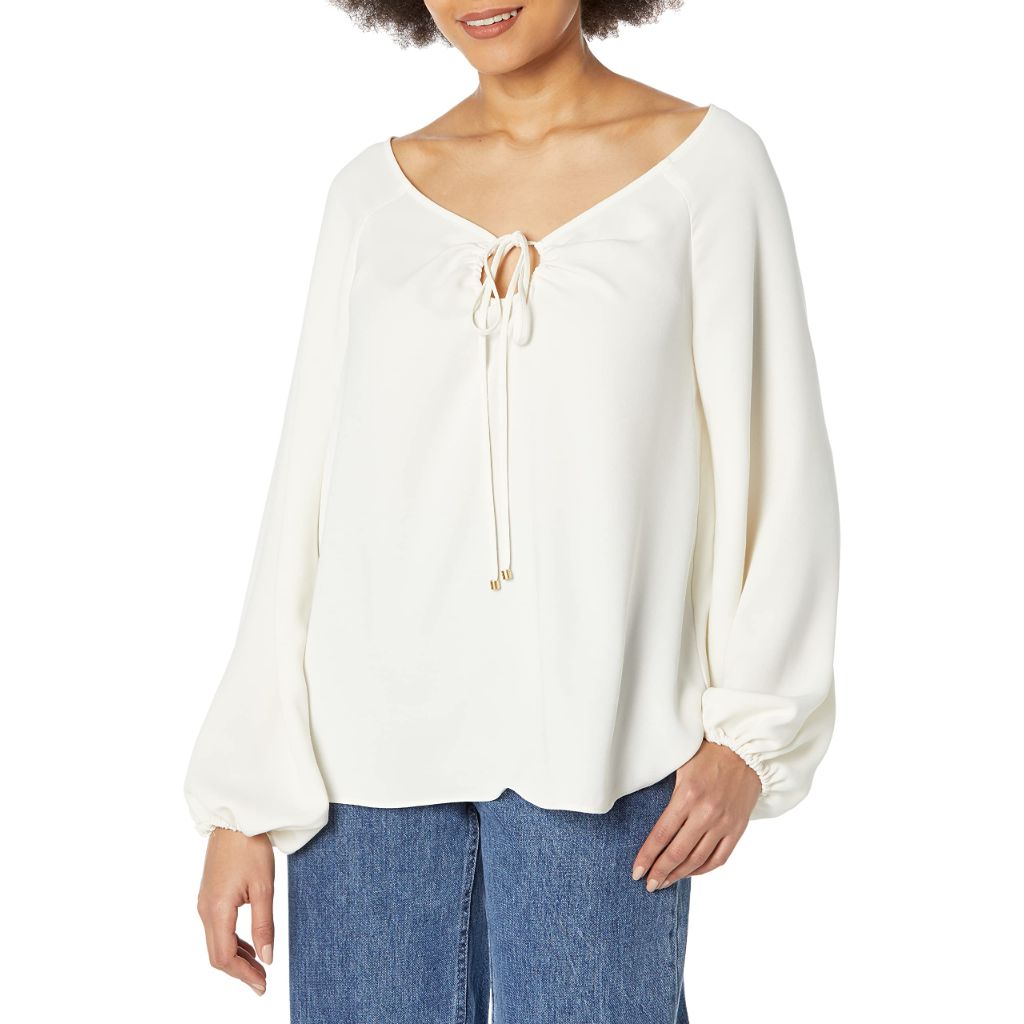 Trina Turk Hydra Top, Winter White, SZ S
