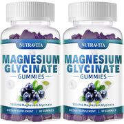 Magnesium Glycinate Gummies 1000mg with Magnesium L-Threonate,Chelated Magnesium Potassium Complex Supplement with VitD, B6, CoQ10, Calcium,Supports for Memory, Calm, Mood - 180 Gummies Blueberry