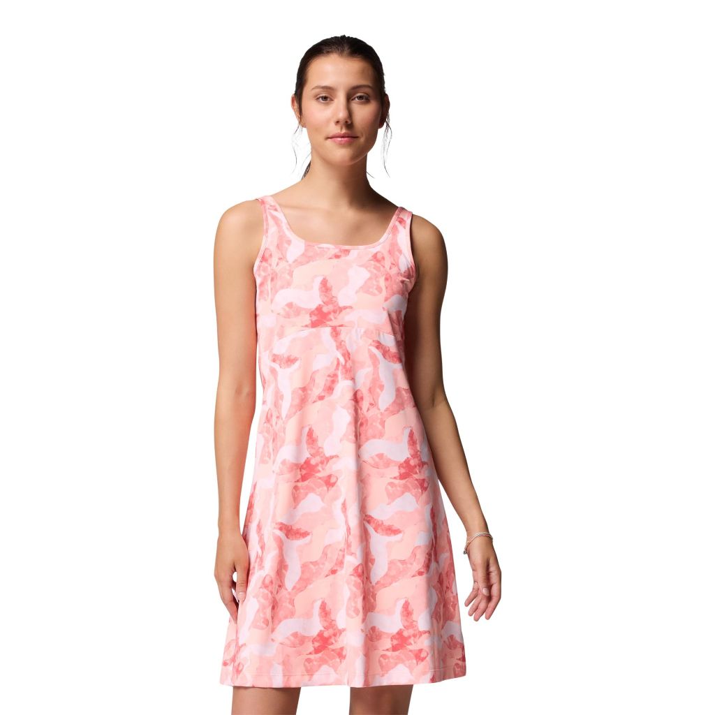 SZ S, Columbia Womens PFG Freezer III Sun Dress, Tiki Pink Leaf Camo