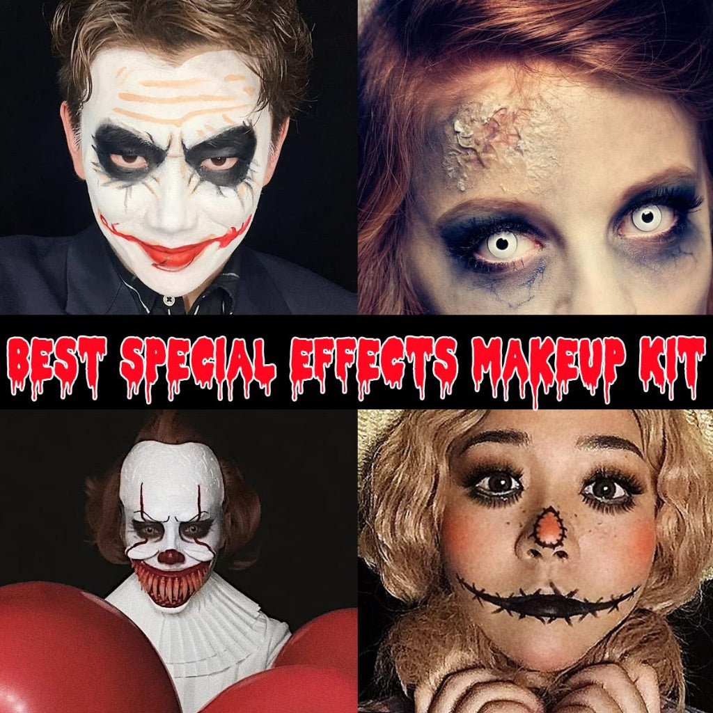 Bowitzki Halloween Special Effects Makeup Kit, Cream, Latex-Free, Water-Based Face Paint