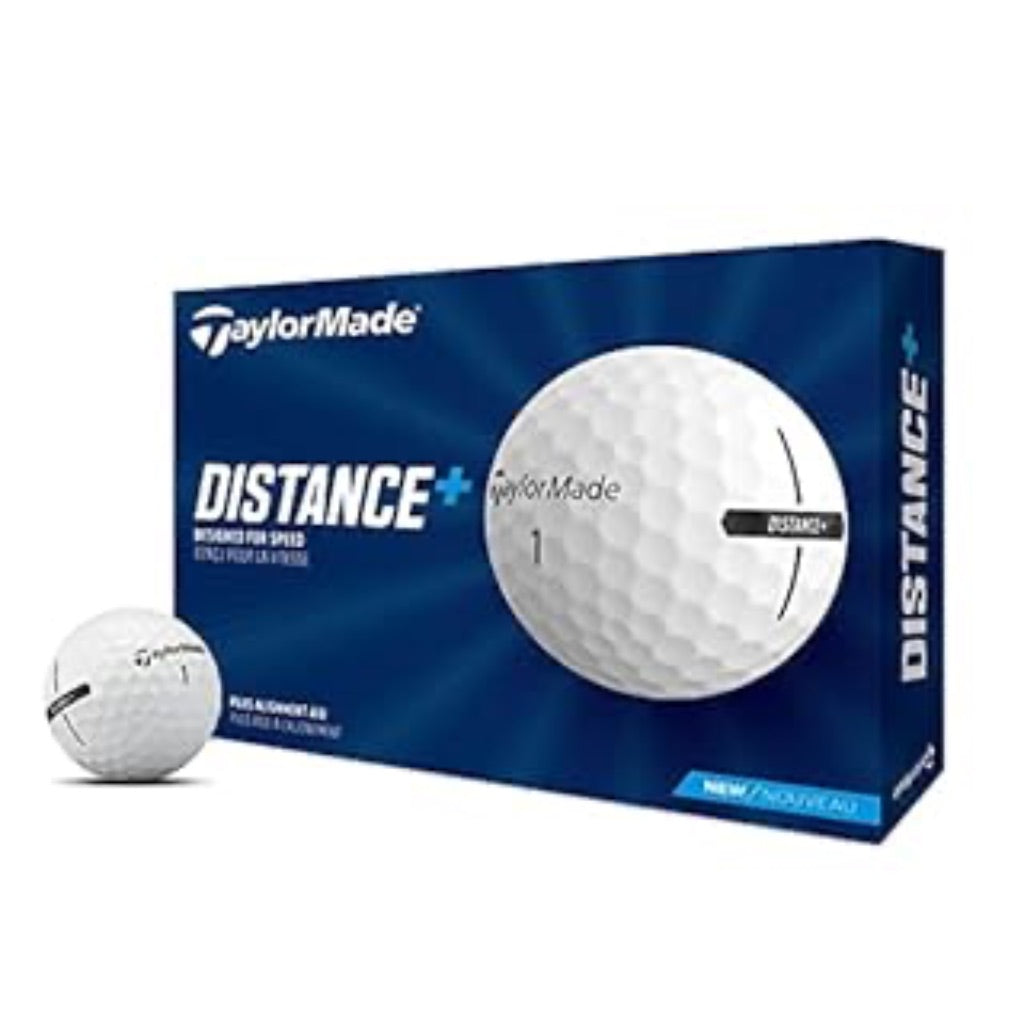 TaylorMade 2021 Distance Plus Golf Balls - White, 12 Pack