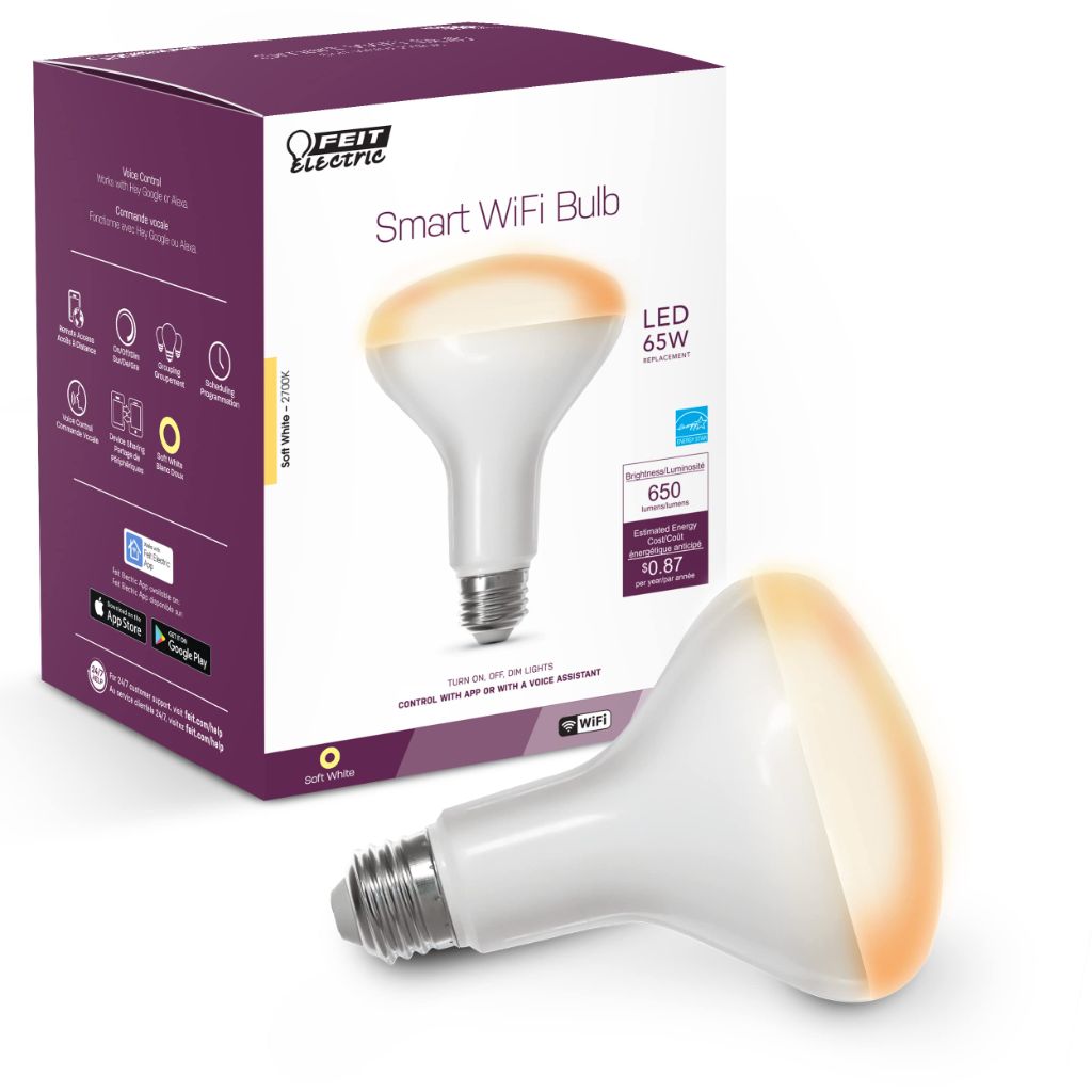 Feit Electric BR30/927CA/AG 65W Equivalent WiFi Dimmable, Soft White