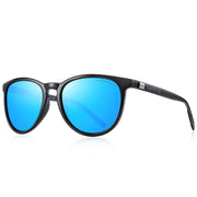 Merry's Adult's Polarized Retro Classic Round Frame Sunglasses - Black/Blue Mirror, 54mm