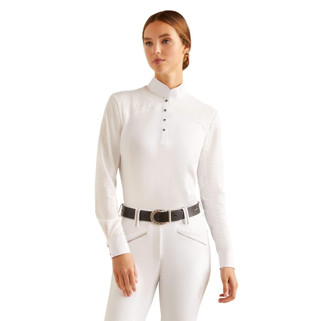 ARIAT Women's Bellatrix Show Shirt, White, SZ XS