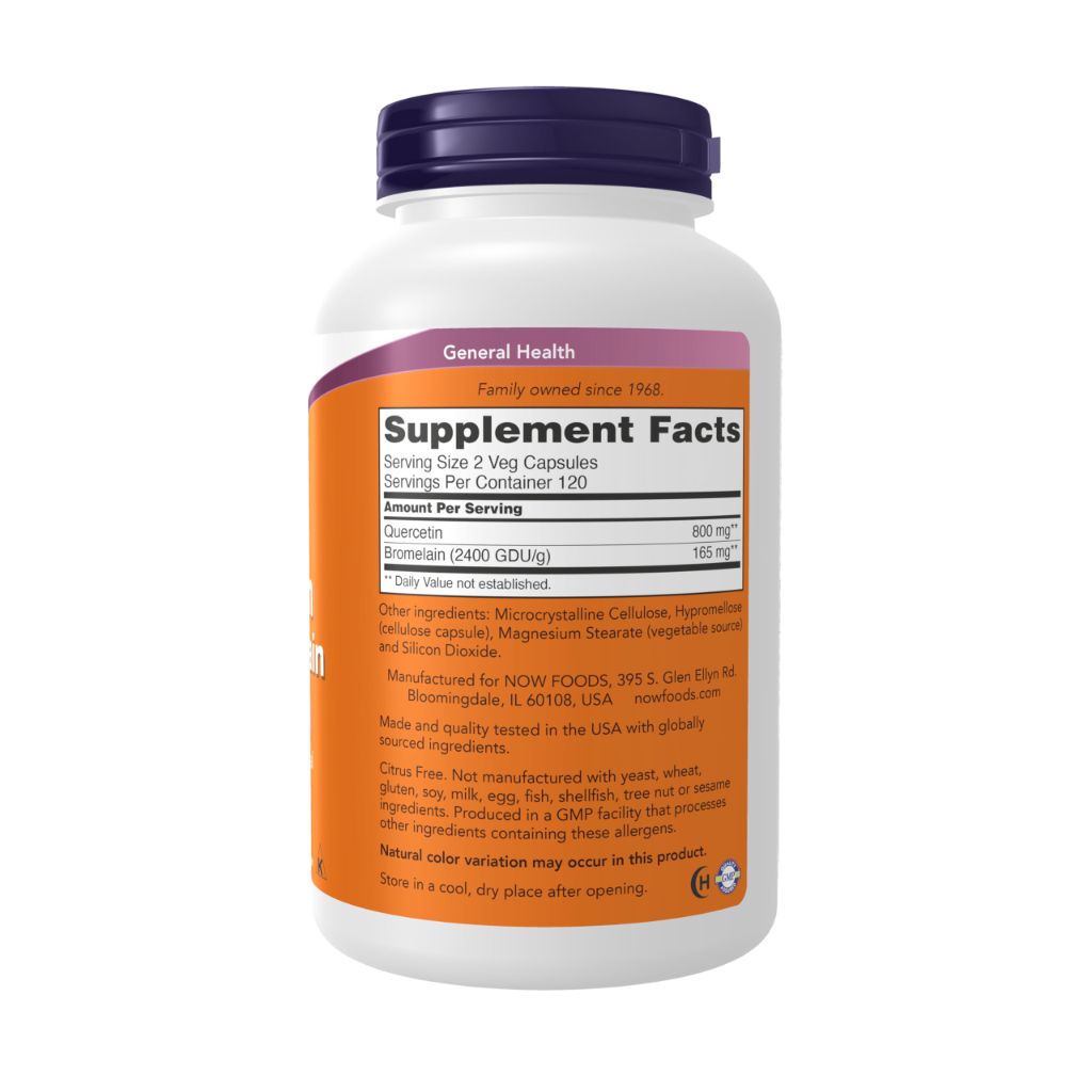 NOW Foods Quercetin with Bromelain Balanced Immune System Supplement - 240 Caps.