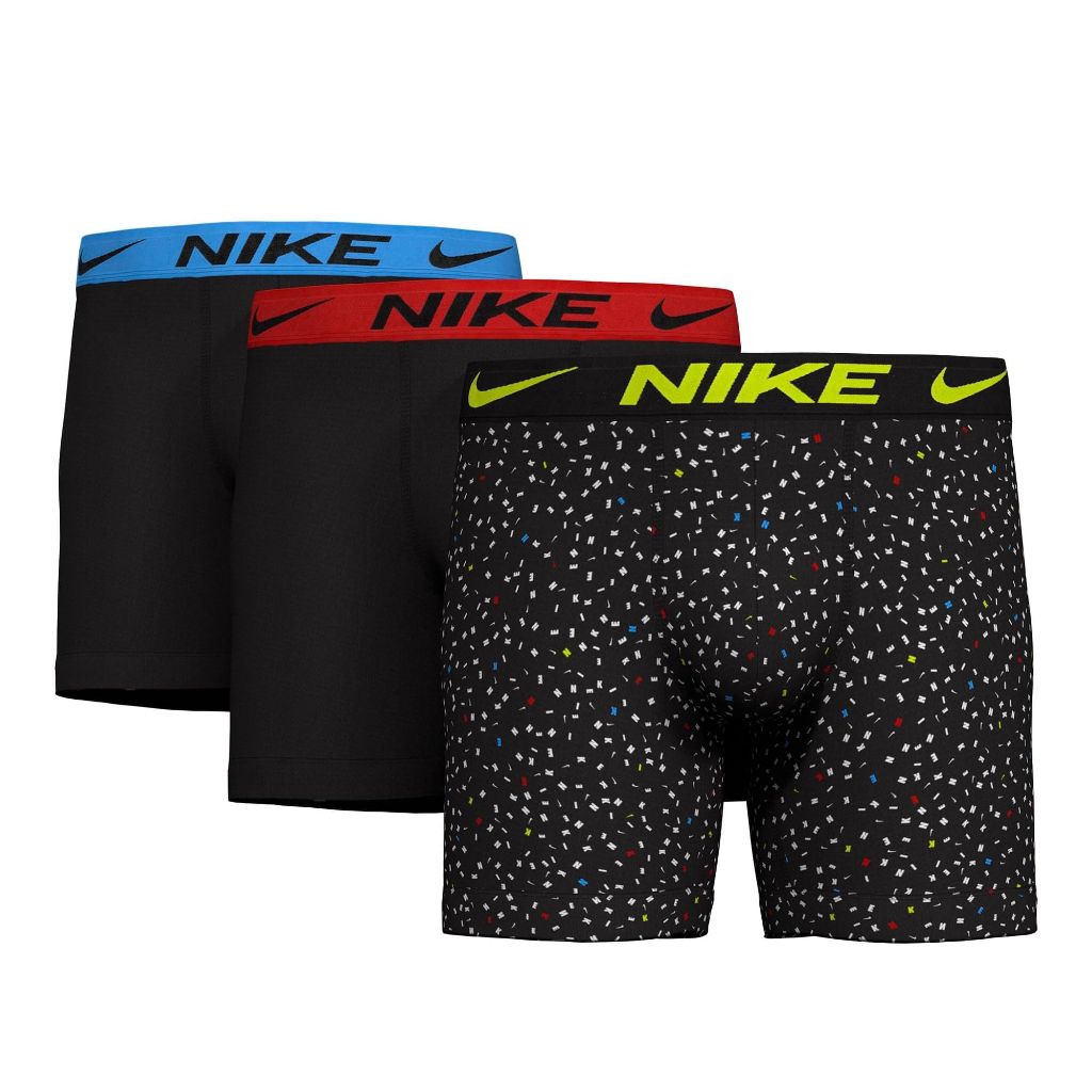 Nike Big Boys Essential Dri-Fit Boxer Briefs 3 Pack (US, Alpha, Medium, Regular, Multi/Black)