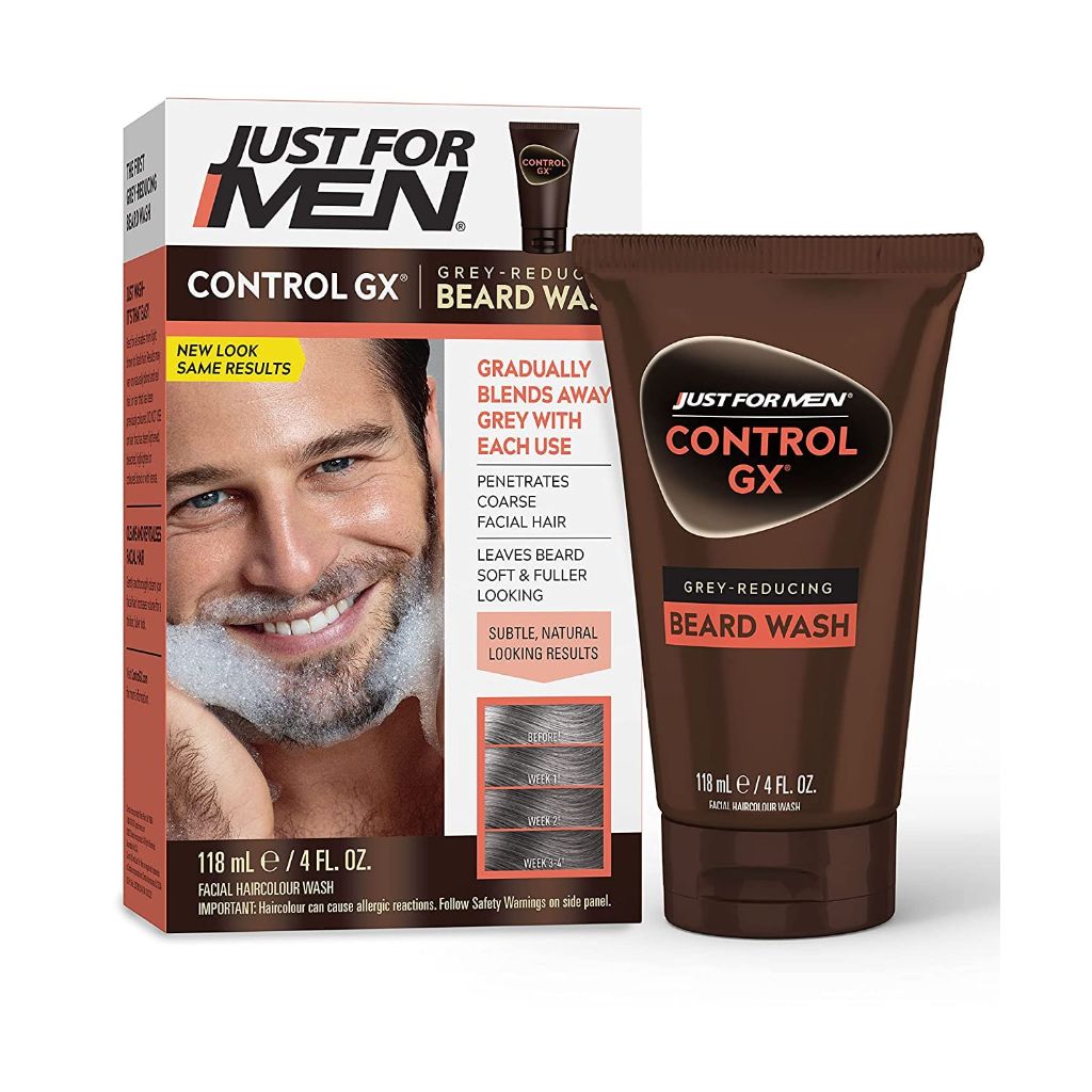 Just for Men Control GX Grey Reducing Beard Wash with Keratin, 4 Fl Oz (Packaging May Vary) - 6 Pack