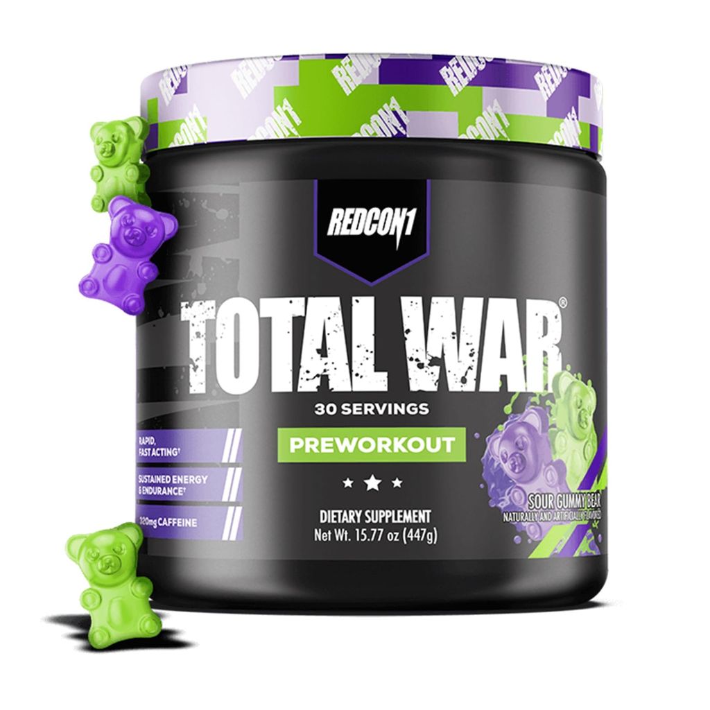 REDCON1 Total War Pre Workout, Sour Gummy Bear -(30 Servings)