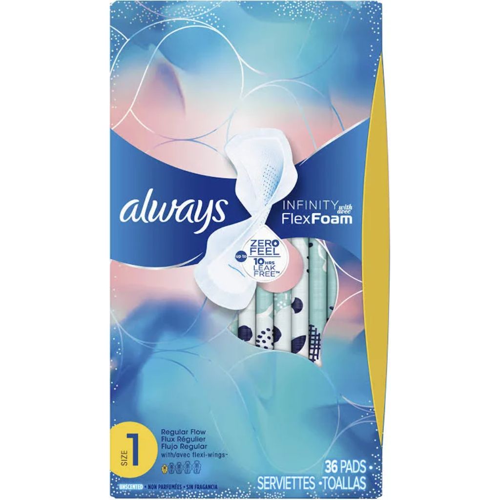 always infinity flex foam size 1 36 pads