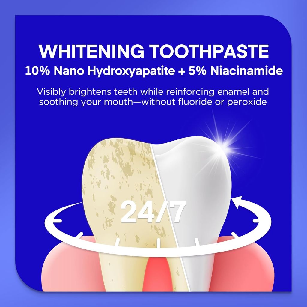 PearlSmile Niacinamide Hydroxyapatite Whitening Toothpaste – Travel Size, 4.2oz