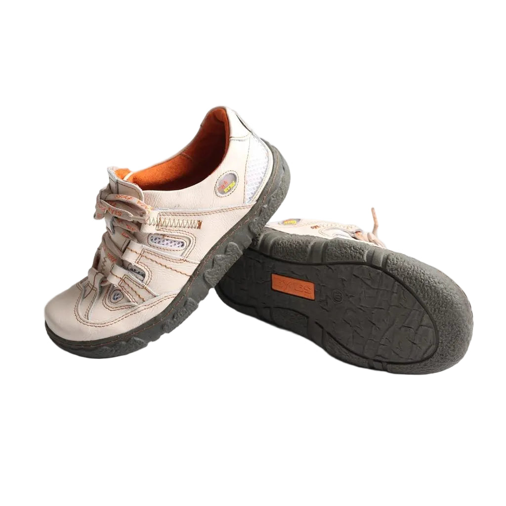 TMA EYES Women's Casual Lace-Up Breathable Mesh and Leather Sneaker