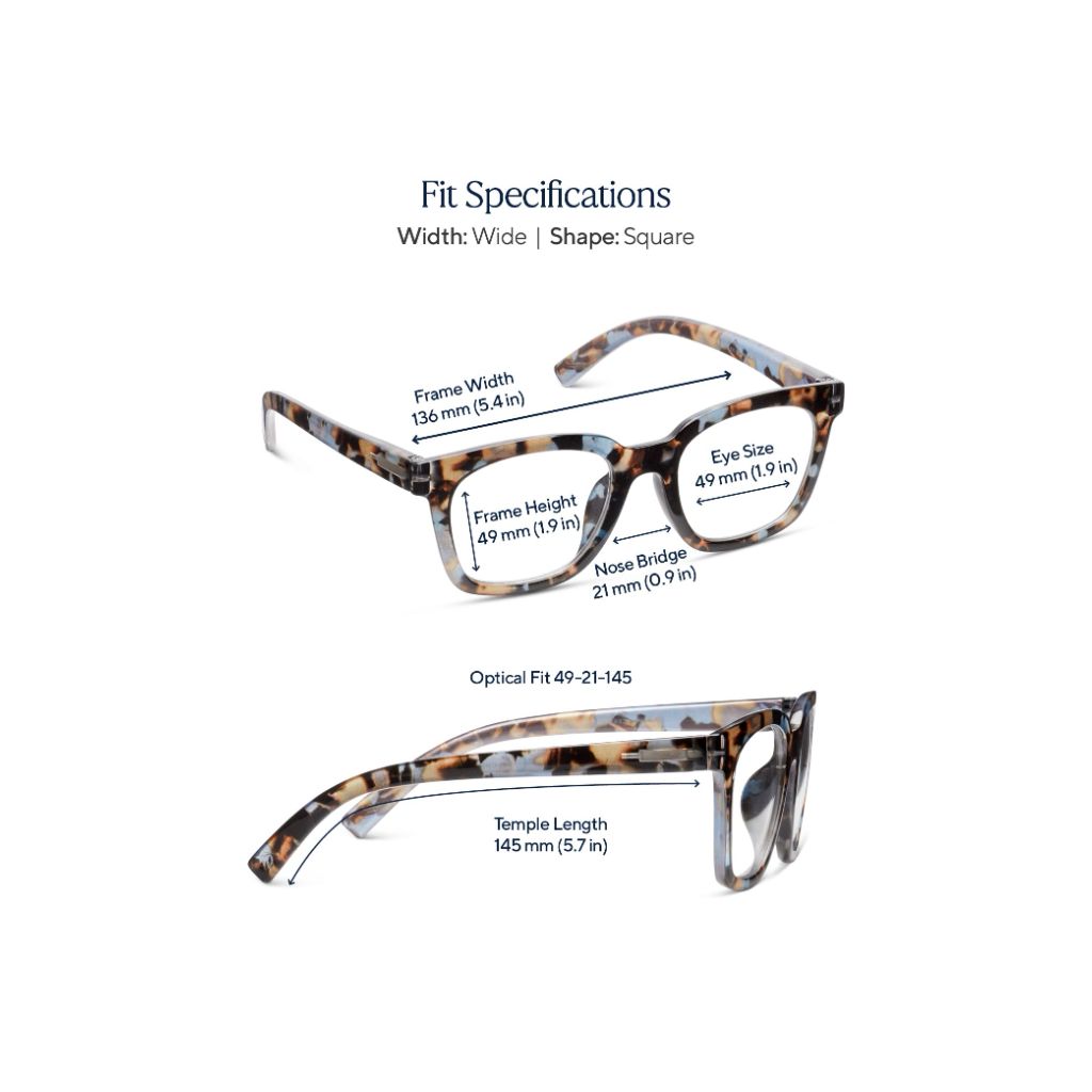 To the Max Progressive Oversized Blue Light Blocking Glasses - Blue Quartz +2.50