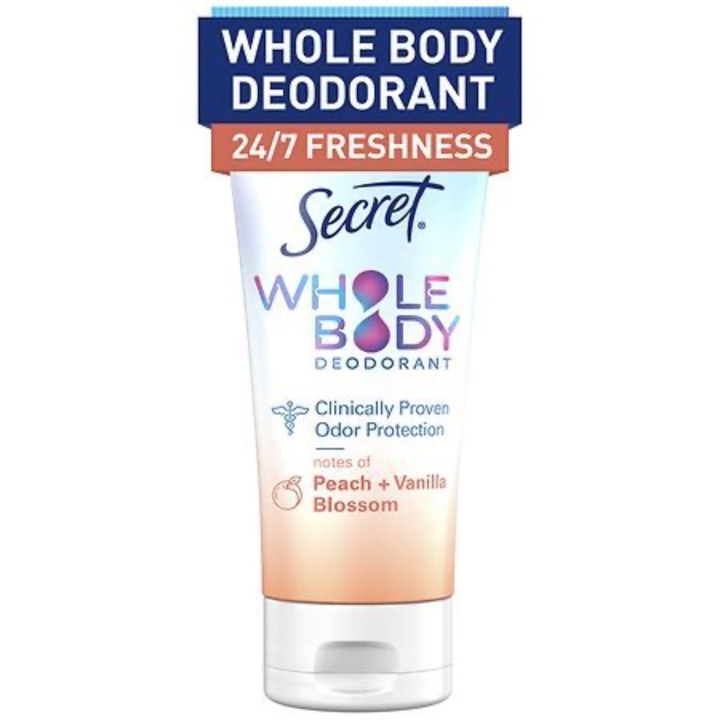 Secret Whole Women s Body Aluminum Free Deodorant Clear Cream Peach & Vanilla 3.0oz