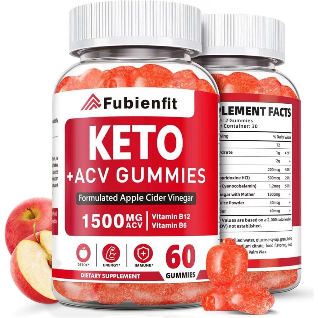 Apple Cider Vinegar Gummies with Mother – ACV Gummies with B Vitamins, Pomegranate & Beet Root – 60 Ct