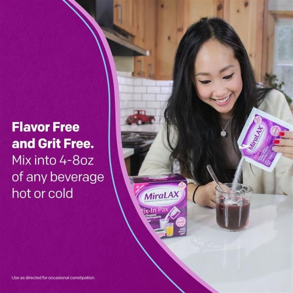 Miralax Mix-In-Pax Gentle Constipation Relief Laxative Powder - 20ct (2 Pack)