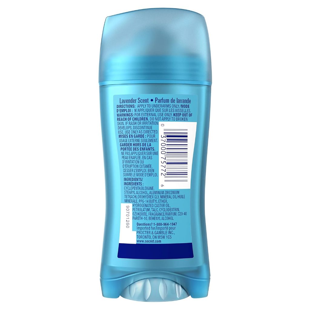 Secret Women's Invisible Solid Antiperspirant Deodorant - Relaxing Lavender, 2.6 oz (3 Pack)