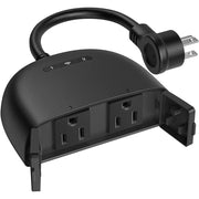 Outdoor Smart Plug, WiFi Smart Plug with 2 Sockets, Smart Plugs That Compatible with Alexa, Google Home, Wireless Remote Control/Timer by Smartphone, IP44 Waterproof FCC/RoHS Certified