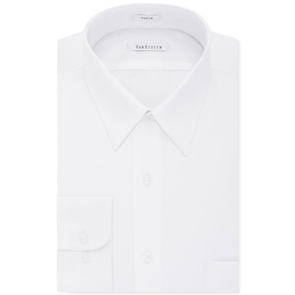 Van Heusen Men Poplin Regular Fit, White (34/35 Medium)