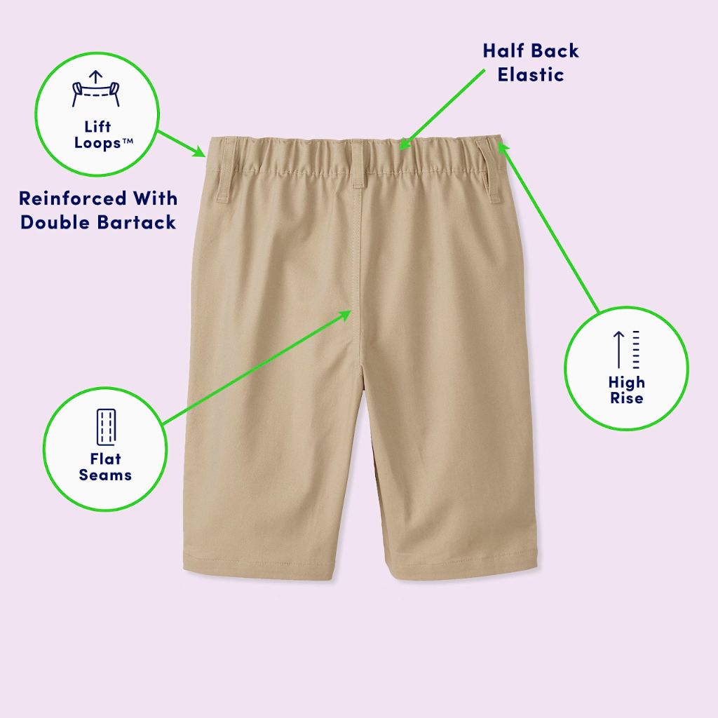 SZ 8, French Toast Boys Adaptive Flat Front Shorts, Navy