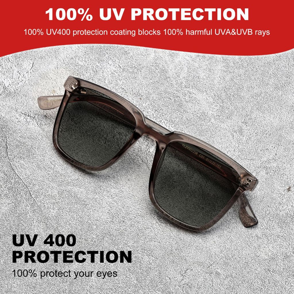 YOLEZI Polarized Sunglasses with UV400 Protection,Classic Retro Design for Men and Women,Fashion Eyewears for Driving (Dark brown)