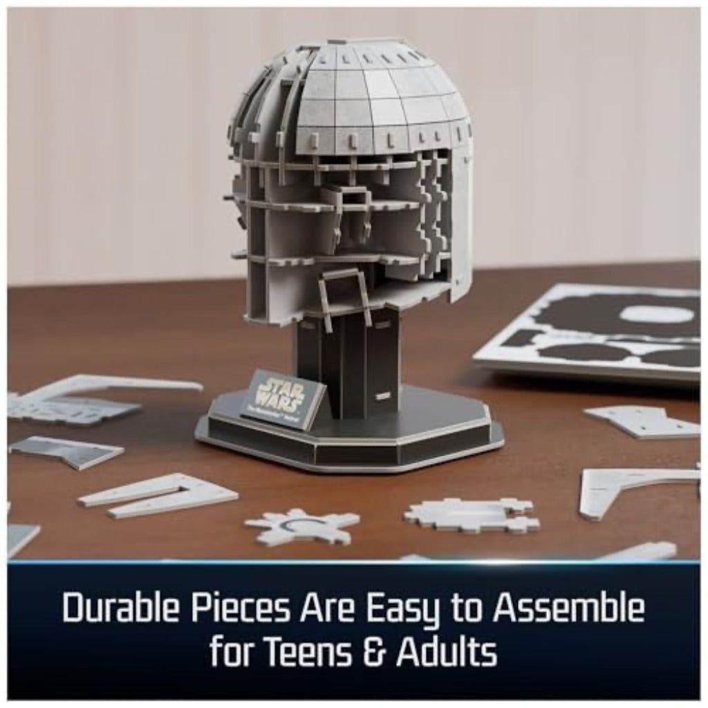 4D Build Star Wars Mandalorian Helmet Model Kit, 88 Pcs