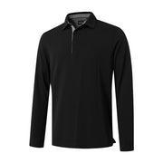 Veboon - Long Sleeve Polo Shirts for Men, Black, XL