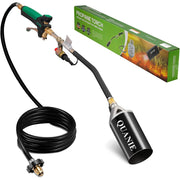 Propane Torch Burner Weed Torch High Output with 10FT Hose,Heavy Duty Blow Torch with Flame Control and Turbo Trigger Push Button Igniter,Flamethrower for Garden Wood Ice Snow Road(black)