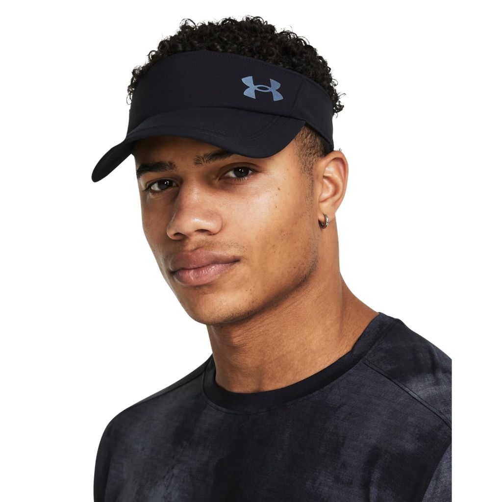 Under Armour Men's Iso-Chill Launch Run Visor, (001) Black/Black/Reflective, One Size Fits Most