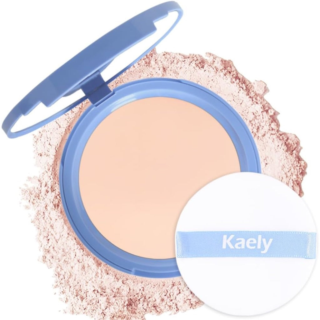 Kaely Oil Control Face Pressed Powder, Perfection Matte Compact Powder, Long Lasting Waterproof Finishing Powder Makeup, polvo compacto de maquillaje, Lightweight, Vegan, 20 Ivory