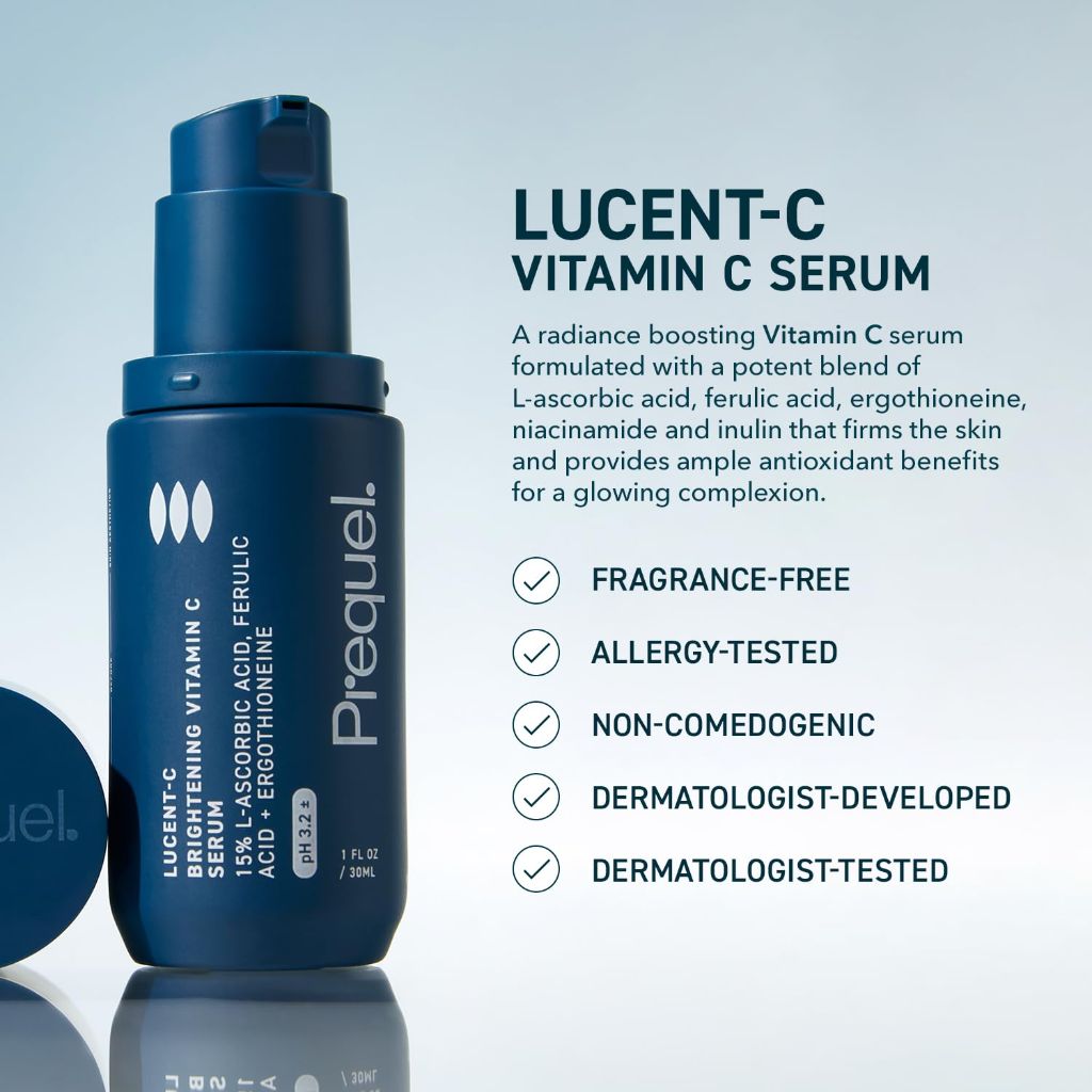 Prequel Skin Lucent-C, Vitamin C Serum for Face 1oz Pump
