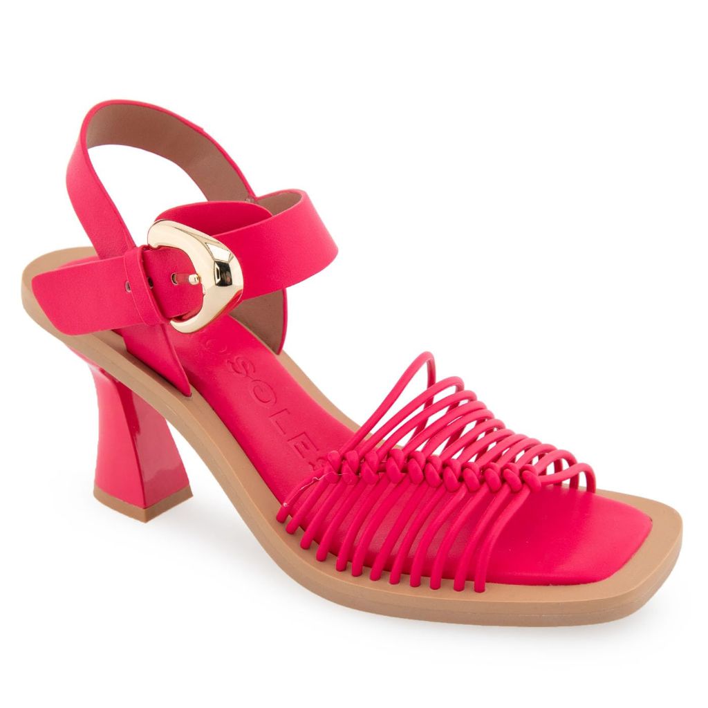 Aerosoles Women's CREW Spool Heeled Sandal, Virtual Pink PU, 8M