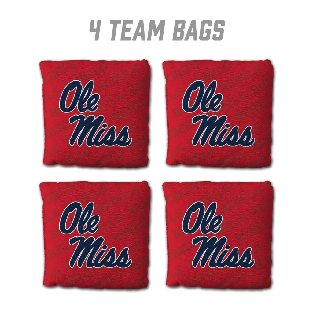 YouTheFan Officially-Licensed NCAA Mississippi Rebels Set of 4 Cornhole Bags