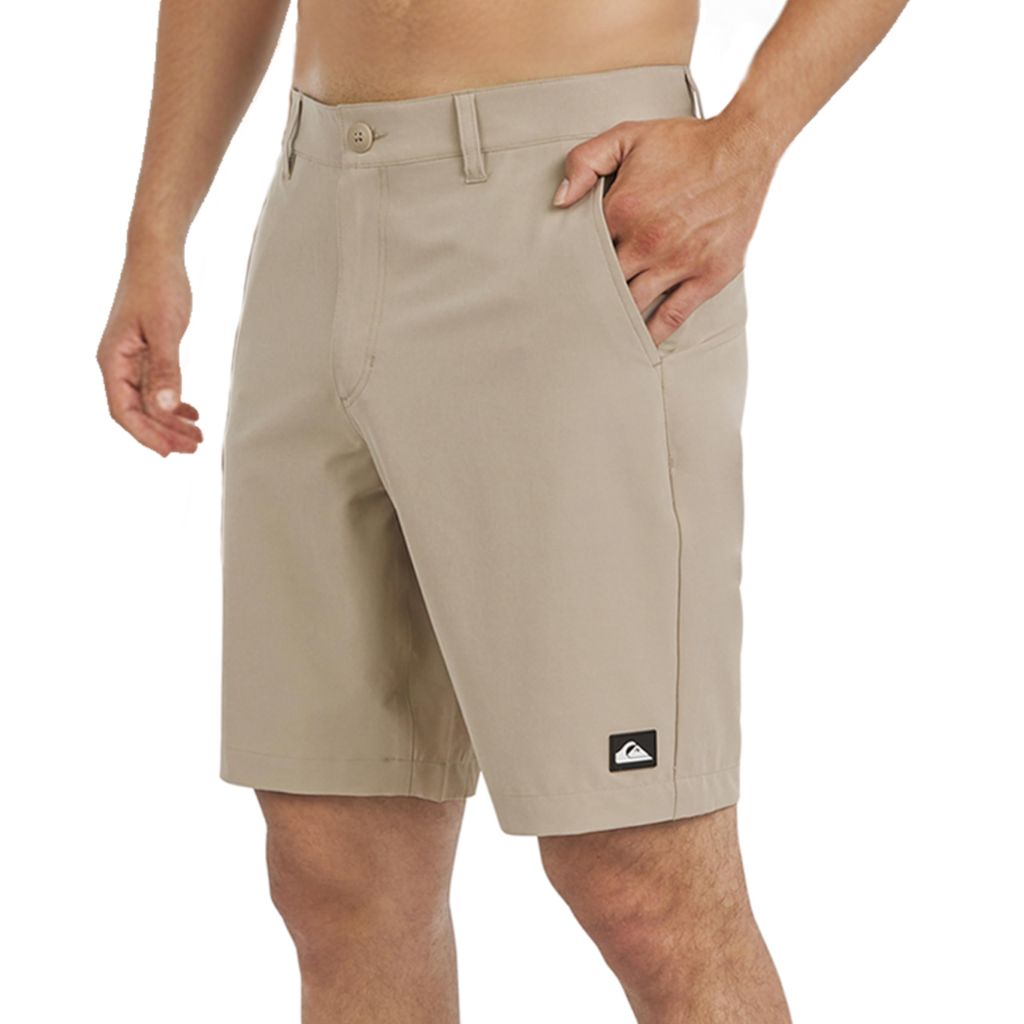 Quiksilver Men's Regular Fit, Fixed Waist, Hybrid Shorts, Solid Design - Taupe, 38