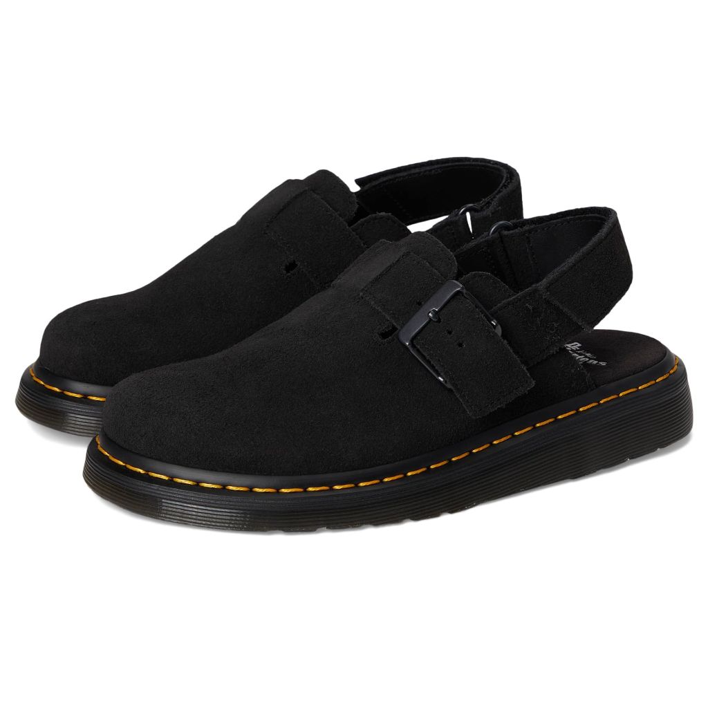 Dr. Martens Men's Jorge II Suede Slingback Mules, Black Eh Suede, 14 W/13 M US