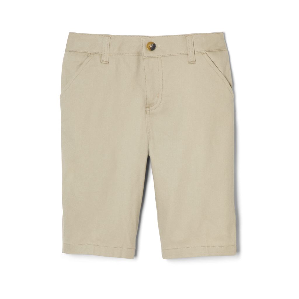 French Toast Juniors Stretch Twill Bermuda Shorts, Beige - size 14