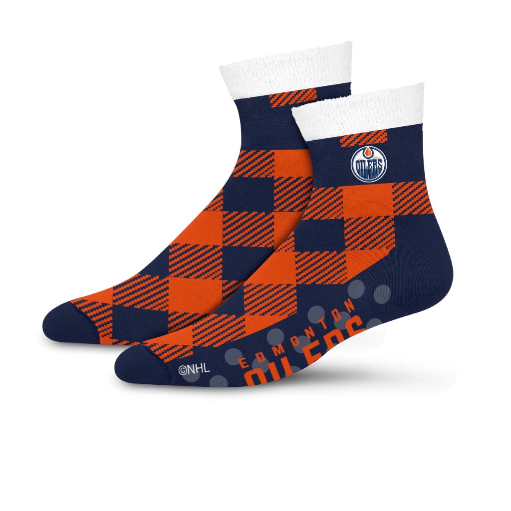 For Bare Feet NHL EDMONTON OILERS Cozy Buff Plush Cabin Sock, Team Color - OSFM