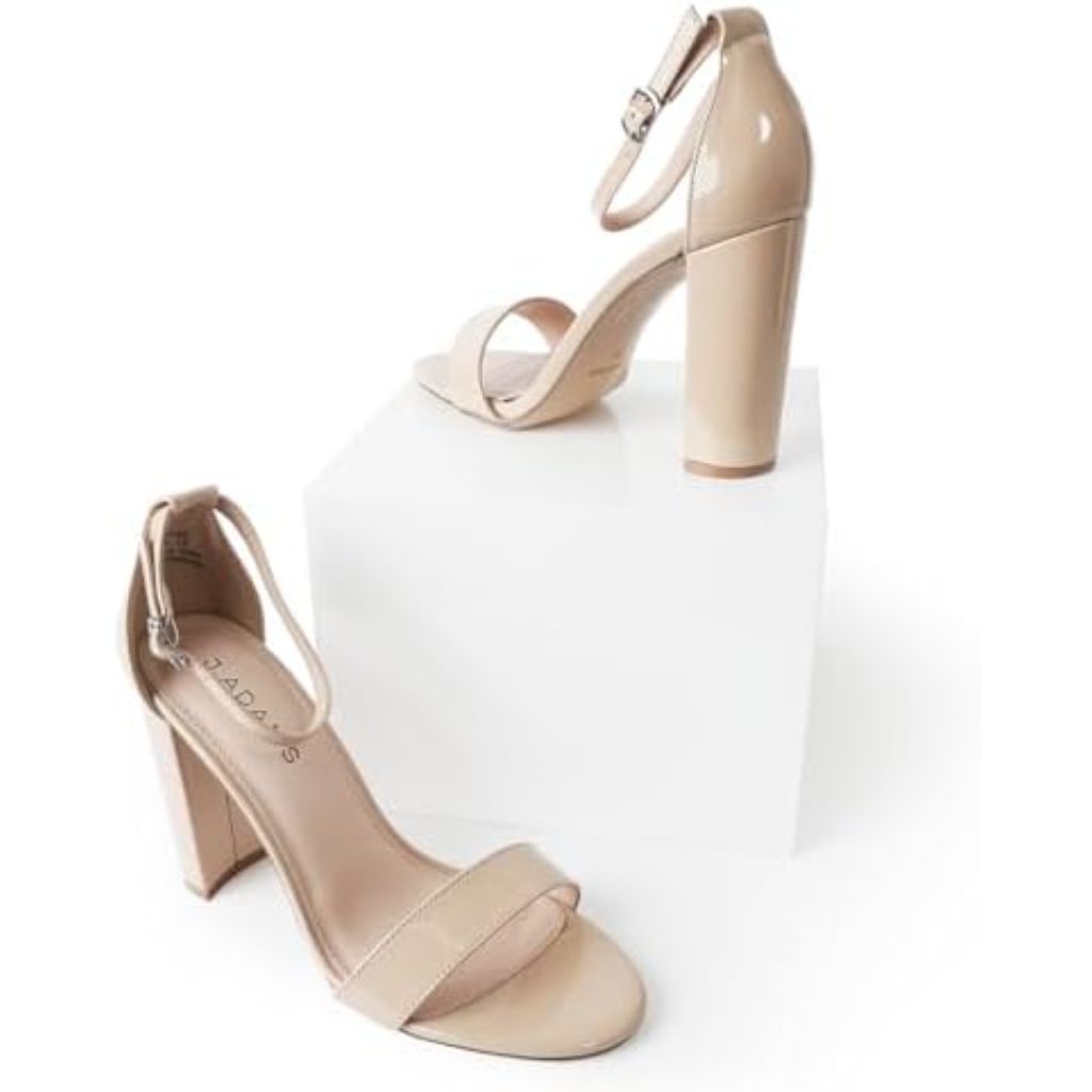 J. Adams Women's Shirley Ankle Strap Heels - Beige Patent, Size 7