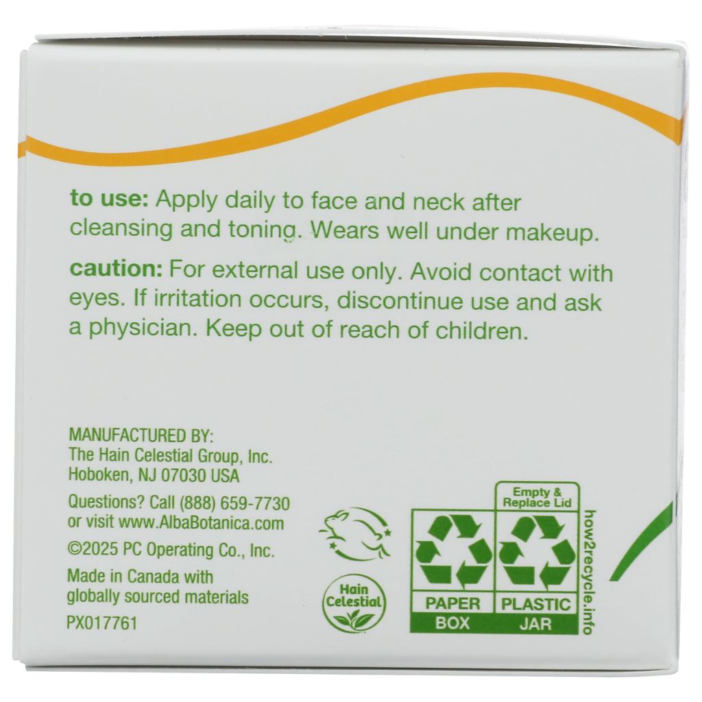 Alba Botanica, Moisturizer Aloe Green Tea Oil Free, 3 Ounce