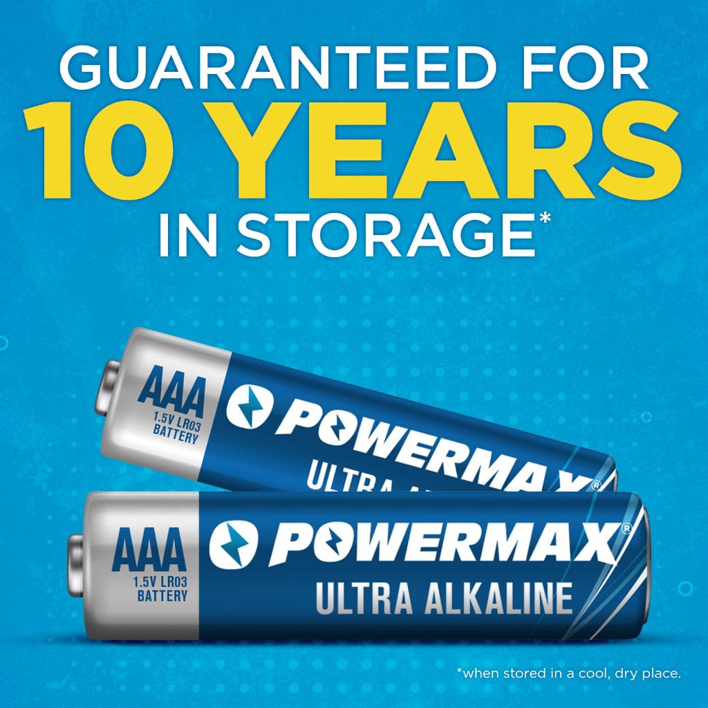 Powermax 12-Count Triple AAA Batteries, 10-Year Shelf Life