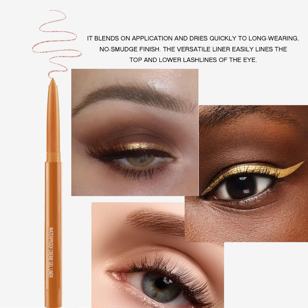 JIMYAUQIN High-Pigmented Waterproof Eyeliner Pencil, Champagne - 0.01oz