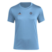 Adidas Women's New York City FC Local Stoic Short Sleeve Pre-game T-shirt, Bahia Light Blue, Large Tall