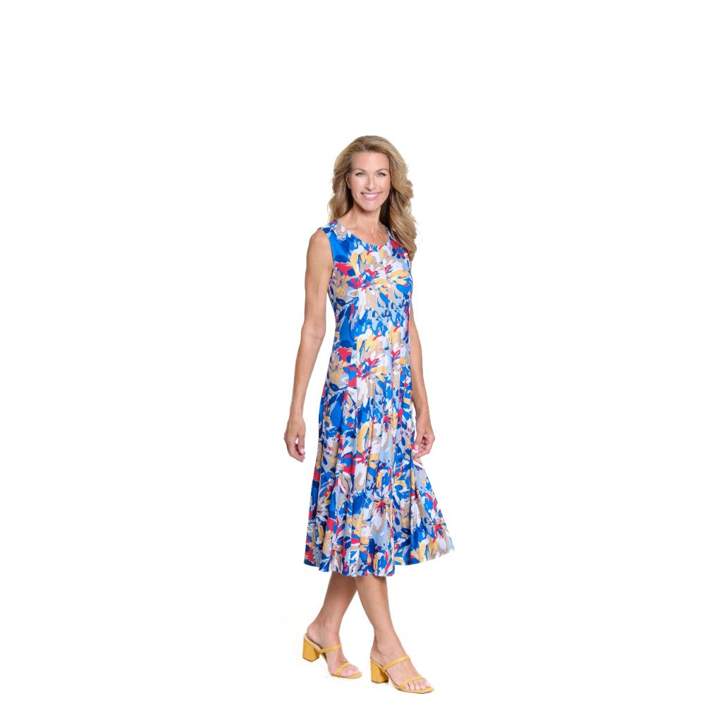 MULTIPLES Womens Multi-Panel Scoop Neck Tank Dress - size M
