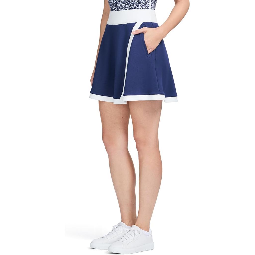 Izod Women's Activewear Skort with Athletic Performance Stretch - Medieval Blue/White, Size XS