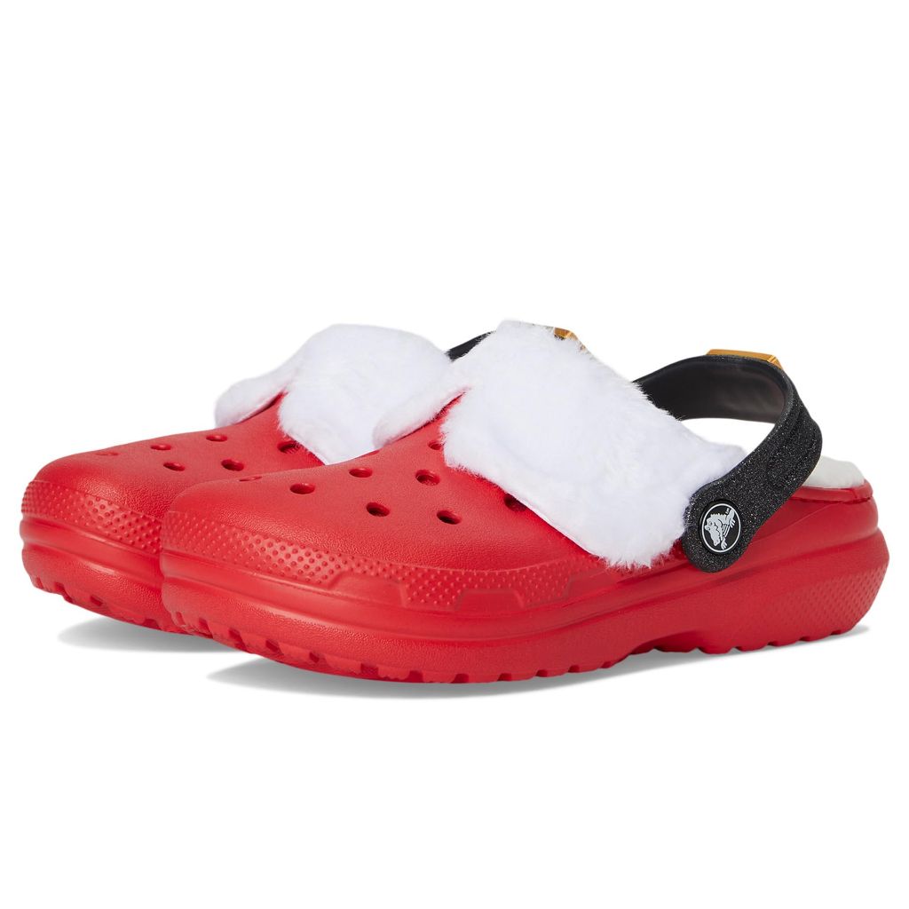 Crocs Unisex-Child Classic Holiday Lined Clogs (Little Kid/Big Kid) Varsity Red/Multi 13 Little Kid Medium